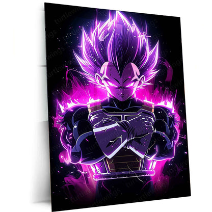Vegeta Metal Poster – dbz Warrior | Saiyan Prince Wall Art | Powerful Anime Decor - TURTLEWINGS