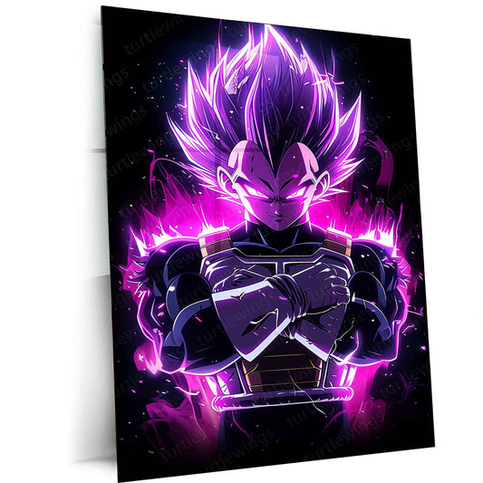 Vegeta Metal Poster – dbz Warrior | Saiyan Prince Wall Art | Powerful Anime Decor - TURTLEWINGS