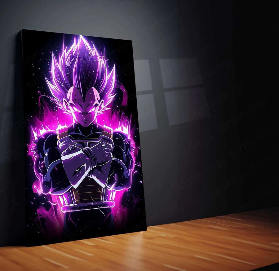 Vegeta Metal Poster – dbz Warrior | Saiyan Prince Wall Art | Powerful Anime Decor - TURTLEWINGS 