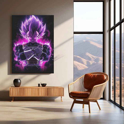 Vegeta Metal Poster – dbz Warrior | Saiyan Prince Wall Art | Powerful Anime Decor - TURTLEWINGS