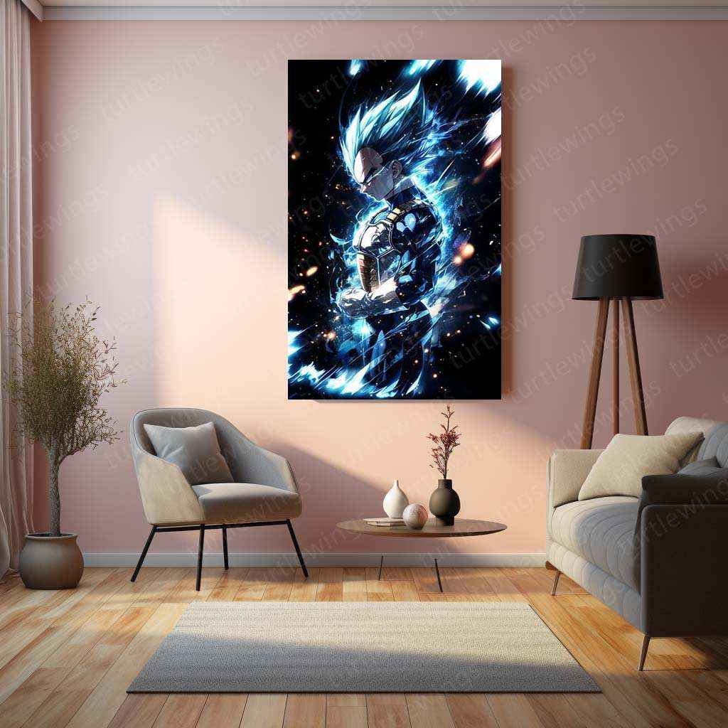 Vegeta Metal Poster – dbz Warrior | Saiyan Prince Wall Art |2 - TURTLEWINGS