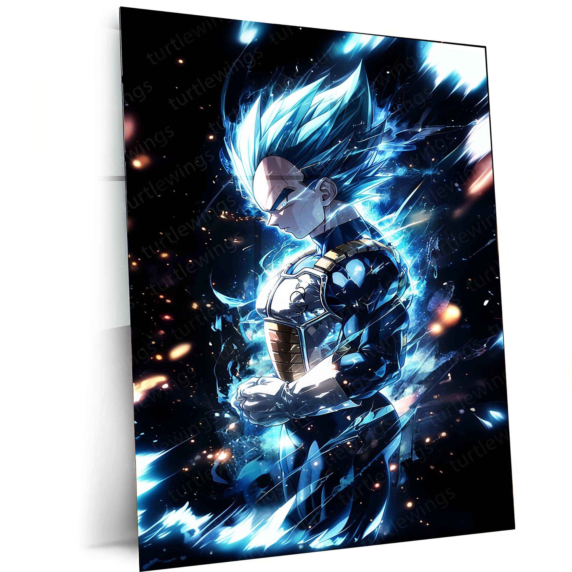 Vegeta Metal Poster – dbz Warrior | Saiyan Prince Wall Art |2 - TURTLEWINGS