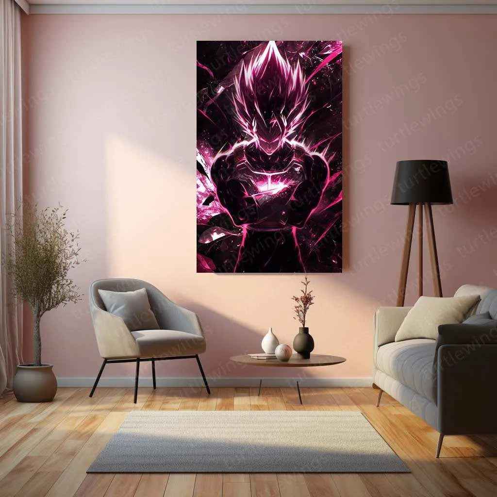 Vegeta Metal Poster – dbz Warrior | Saiyan Prince Wall Art 4 - TURTLEWINGS