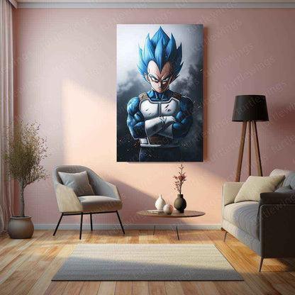 Vegeta Metal Poster – dbz Warrior | Saiyan Prince Wall Art 5 - TURTLEWINGS
