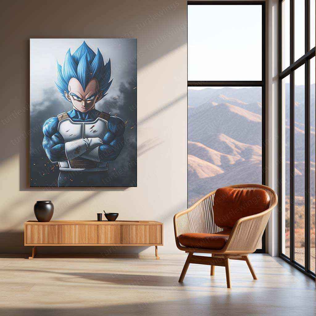 Vegeta Metal Poster – dbz Warrior | Saiyan Prince Wall Art 5 - TURTLEWINGS