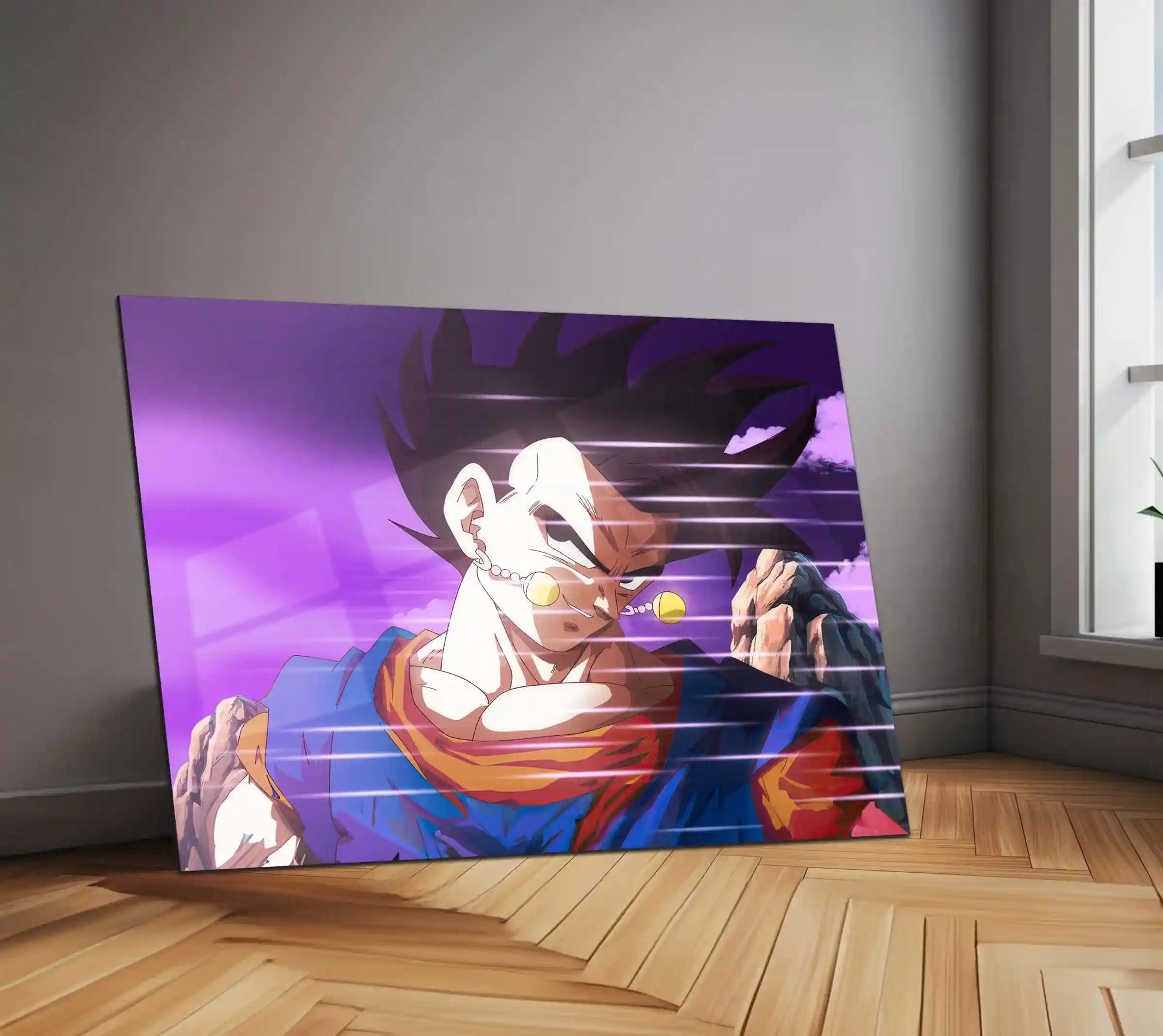 Anime Metal Poster | Vegito – Dragon Ball Daima Style | Fusion Warrior Metal Frame | Anime Wall Art - TURTLEWINGS