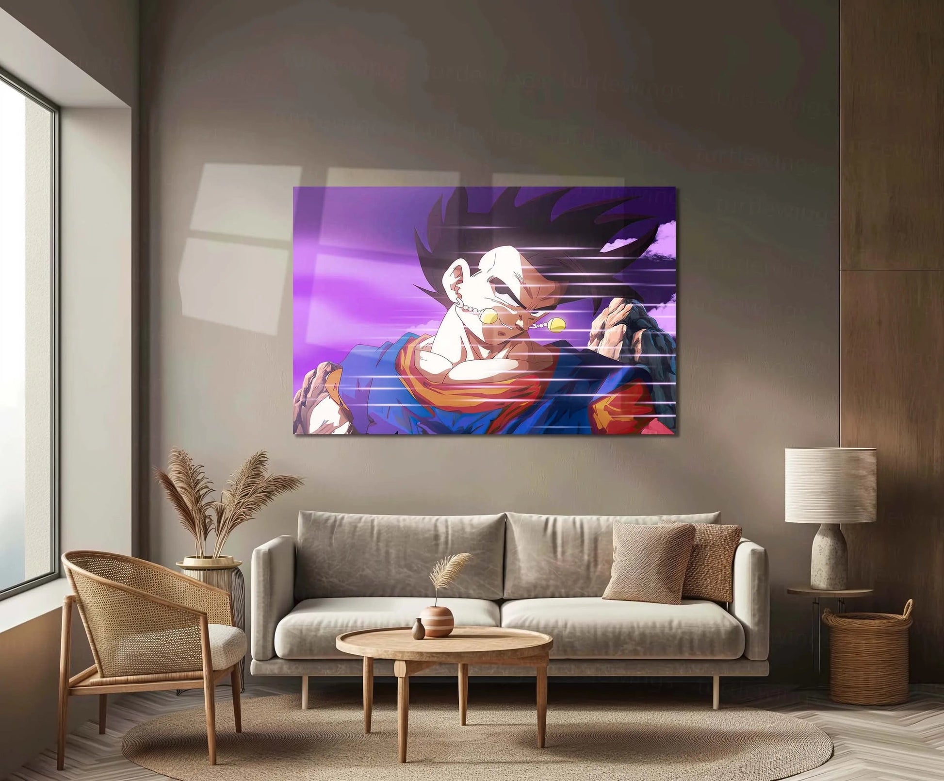 Anime Metal Poster | Vegito – Dragon Ball Daima Style | Fusion Warrior Metal Frame | Anime Wall Art - TURTLEWINGS