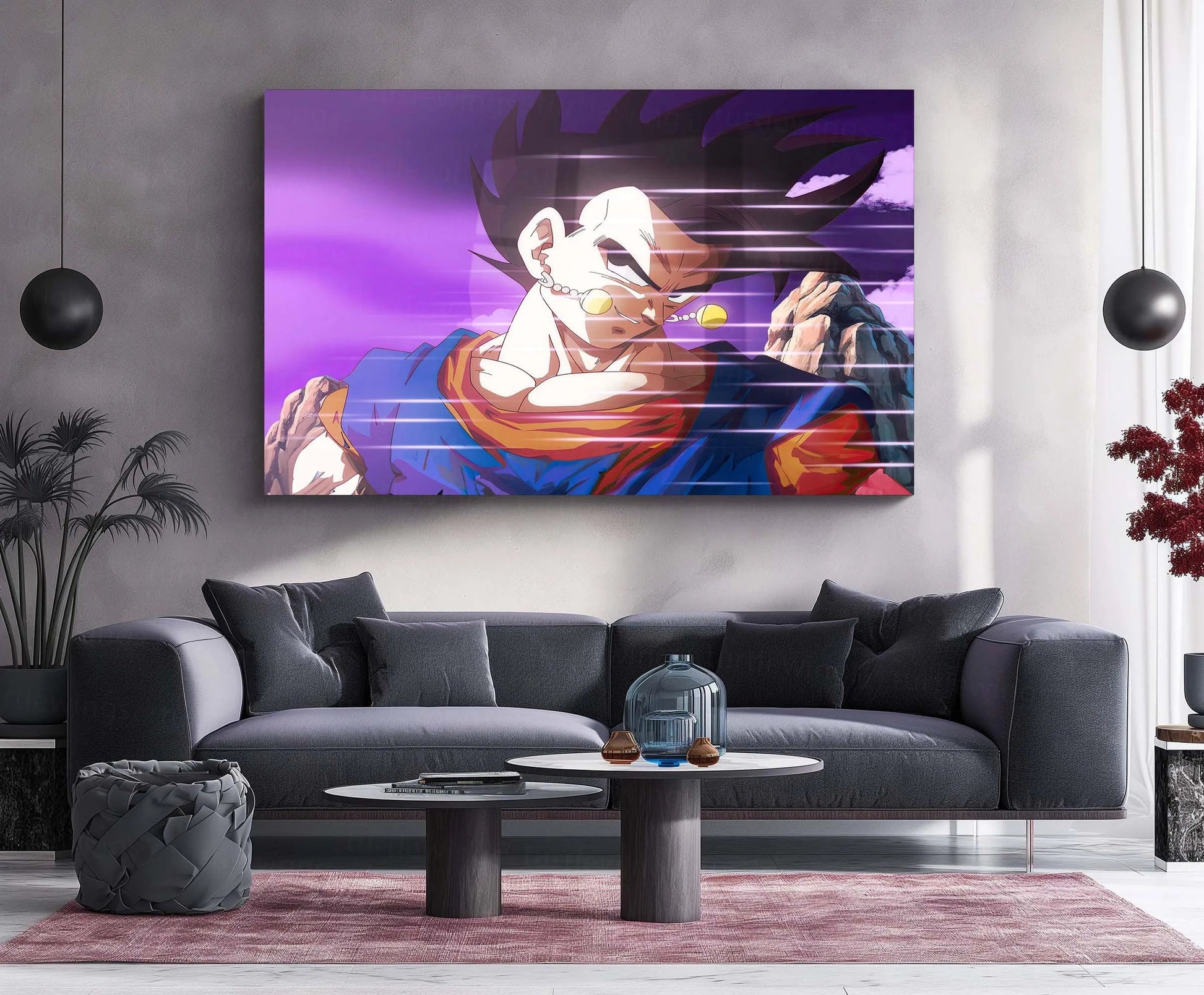 Anime Metal Poster | Vegito – Dragon Ball Daima Style | Fusion Warrior Metal Frame | Anime Wall Art - TURTLEWINGS