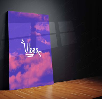 Vibes Art Metal Frame – Aesthetic Typography Wall Poster | Feel-Good Decor for Modern Spaces | Bold Minimalist Design - TURTLEWINGS