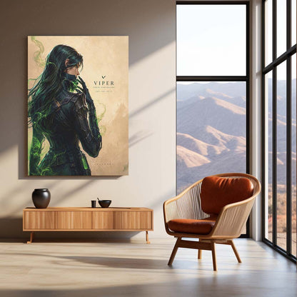 Game Metal Poster | Viper – Defy The Limits Metal Poster Valorant Inspired Wall Art | Toxic Power Gaming Metal Frame