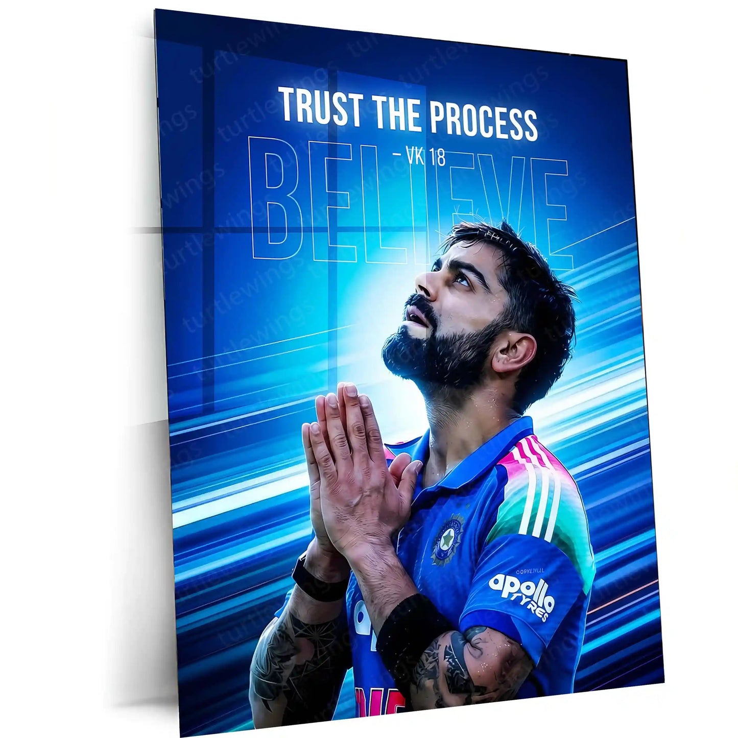 Cricket Metal Poster | Virat Kohli Metal Poster – Iconic Cricket Legend Wall Art 01 - TURTLEWINGS