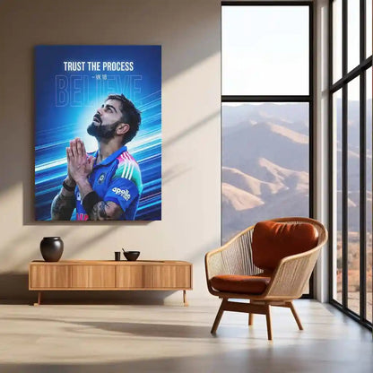 Cricket Metal Poster | Virat Kohli Metal Poster – Iconic Cricket Legend Wall Art 01 - TURTLEWINGS