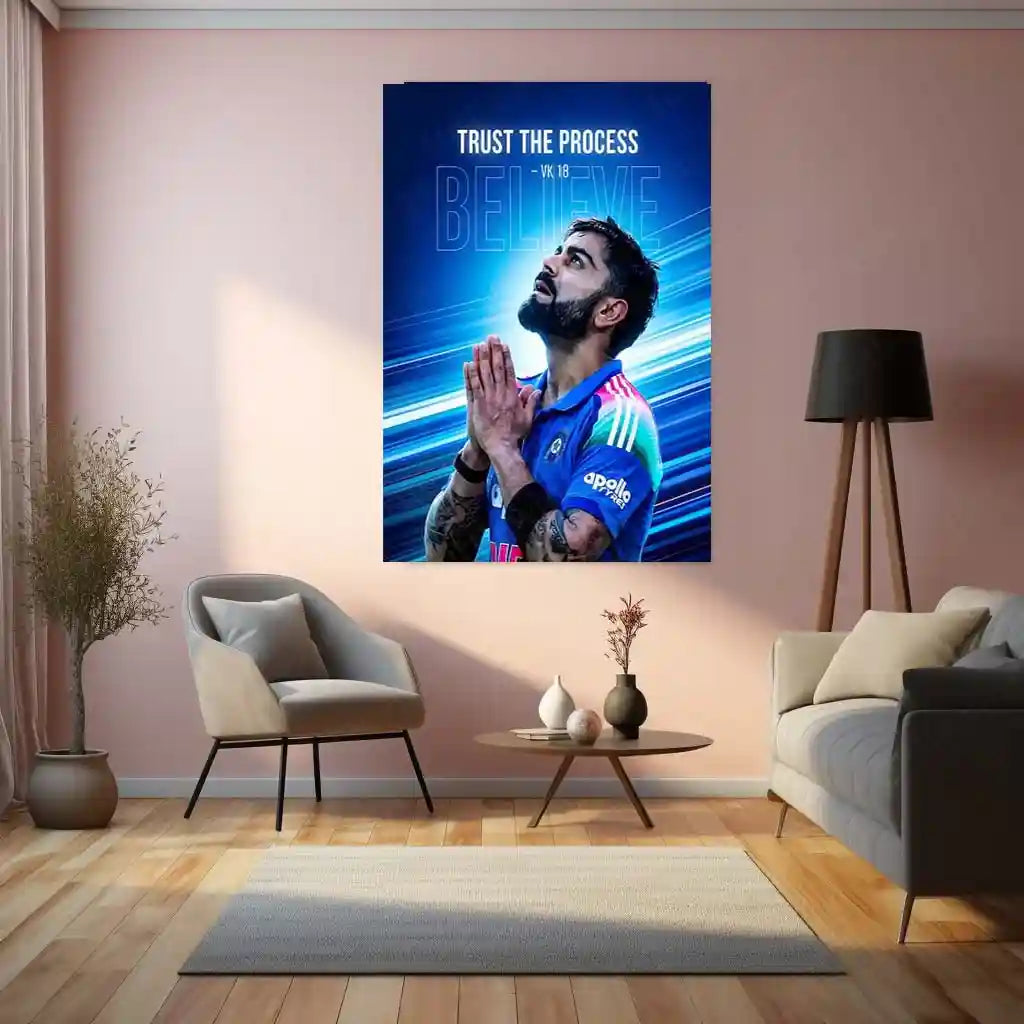 Cricket Metal Poster | Virat Kohli Metal Poster – Iconic Cricket Legend Wall Art 01 - TURTLEWINGS