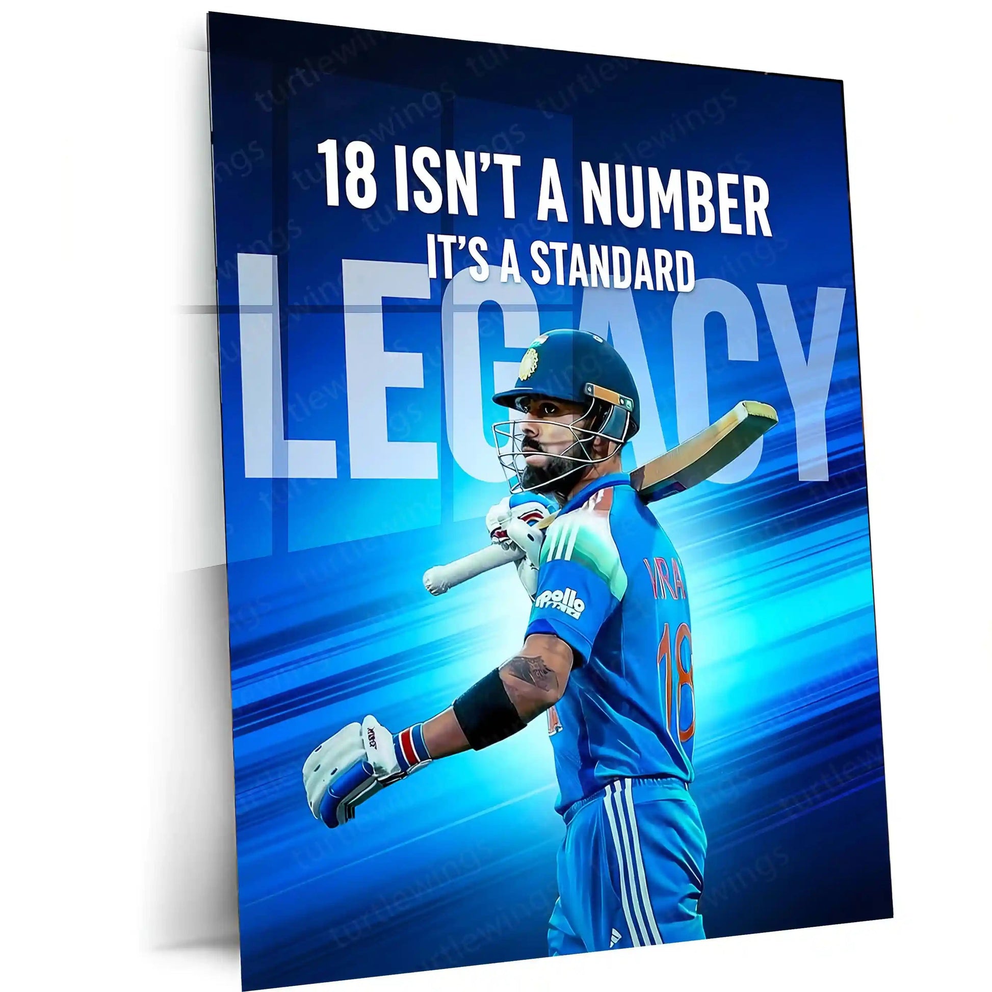 Cricket Metal Poster | Virat Kohli Metal Poster – Iconic Cricket Legend Wall Art 02 - TURTLEWINGS