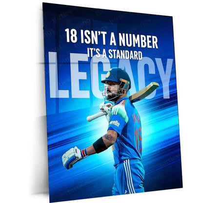 Cricket Metal Poster | Virat Kohli Metal Poster – Iconic Cricket Legend Wall Art 02 - TURTLEWINGS