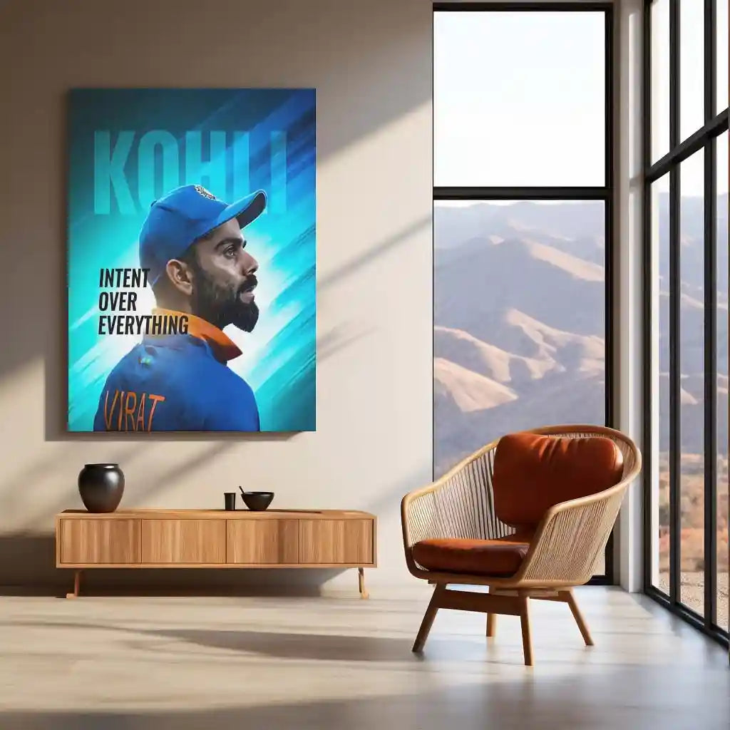 Cricket Metal Poster | Virat Kohli Metal Poster – Iconic Cricket Legend Wall Art 03 - TURTLEWINGS