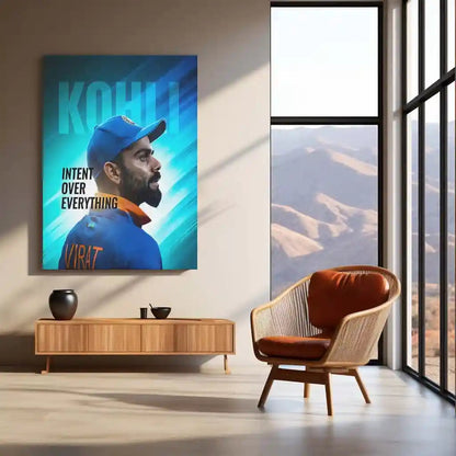 Cricket Metal Poster | Virat Kohli Metal Poster – Iconic Cricket Legend Wall Art 03 - TURTLEWINGS