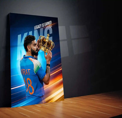 Cricket Metal Poster | Virat Kohli Metal Poster – Iconic Cricket Legend Wall Art 04 - TURTLEWINGS