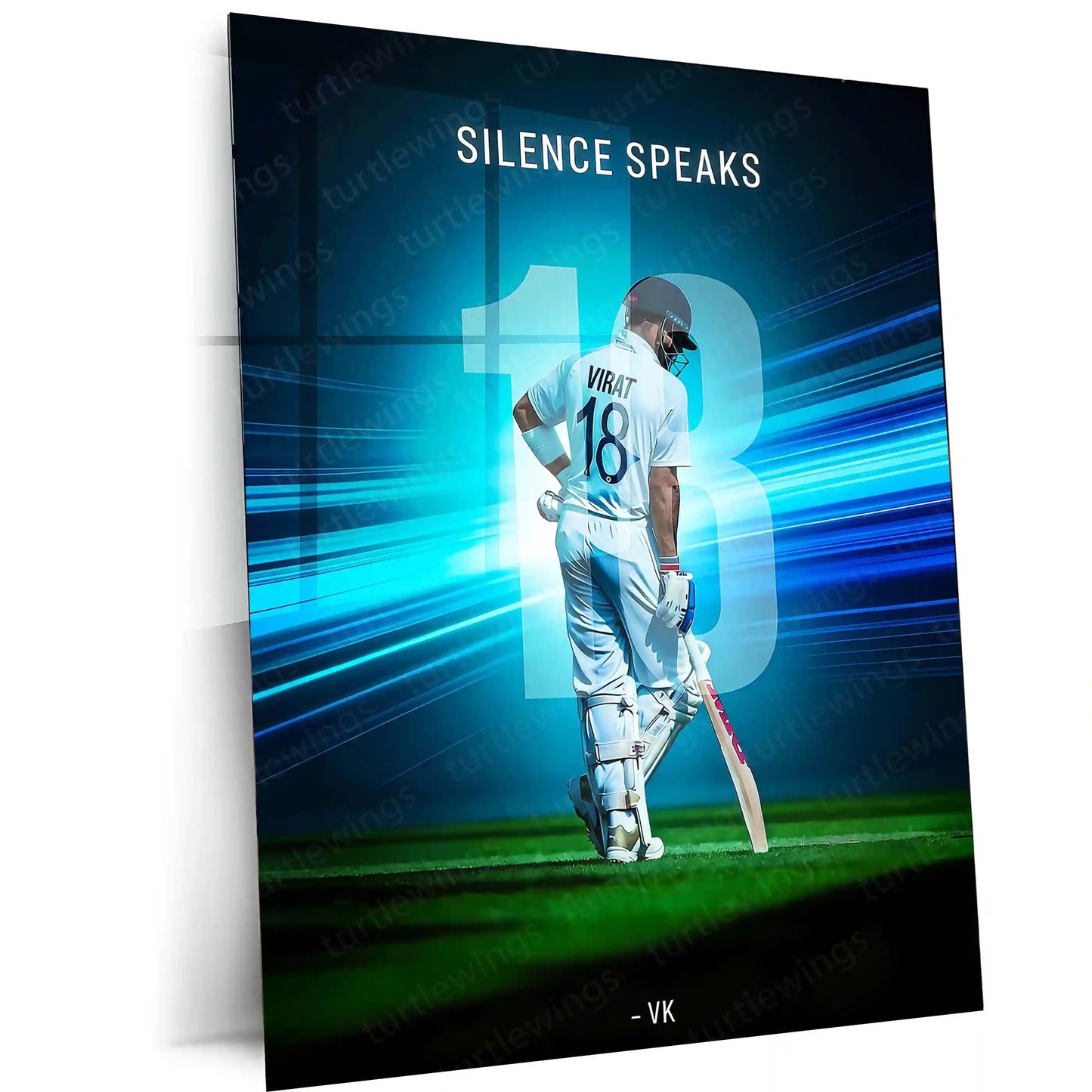 Cricket Metal Poster | Virat Kohli Metal Poster – Iconic Cricket Legend Wall Art 06 - TURTLEWINGS