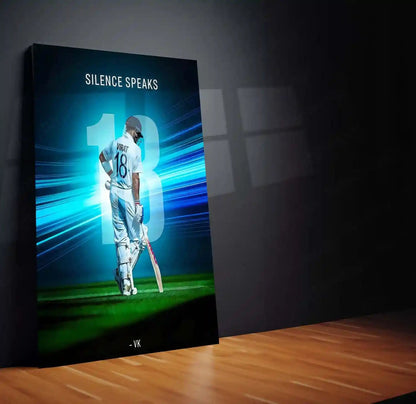 Cricket Metal Poster | Virat Kohli Metal Poster – Iconic Cricket Legend Wall Art 06 - TURTLEWINGS