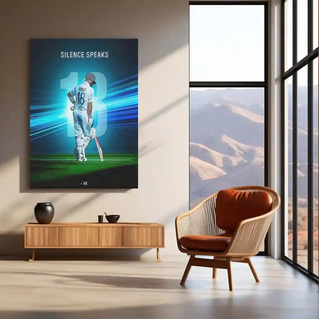 Cricket Metal Poster | Virat Kohli Metal Poster – Iconic Cricket Legend Wall Art 06 - TURTLEWINGS