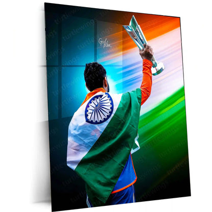 Cricket Metal Poster | Virat Kohli Metal Poster – Iconic Cricket Legend Wall Art 07 - TURTLEWINGS