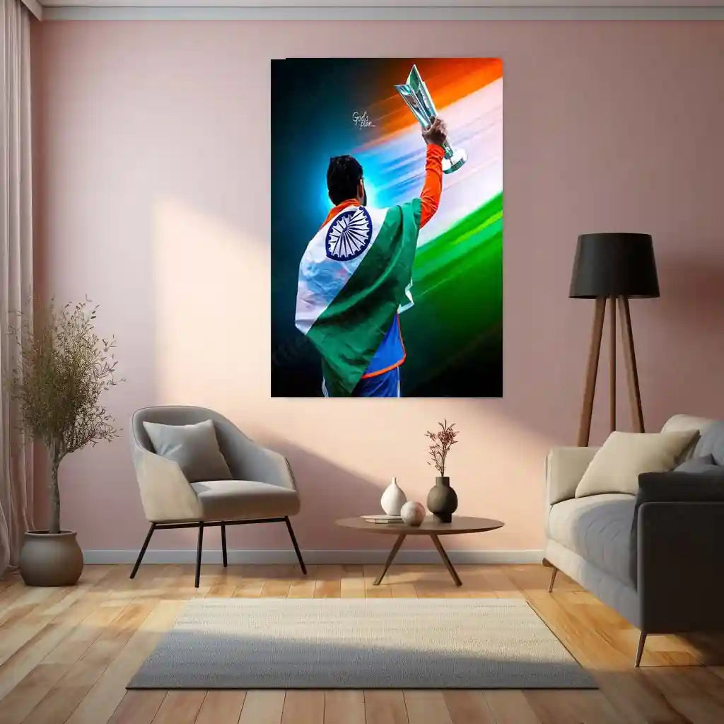 Cricket Metal Poster | Virat Kohli Metal Poster – Iconic Cricket Legend Wall Art 07 - TURTLEWINGS