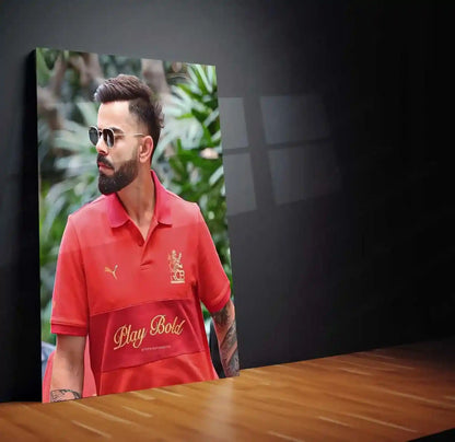 Sport Metal Poster | Virat Kohli Metal Poster | Cricket Legend Wall Art | Inspirational Sports Decor - TURTLEWINGS