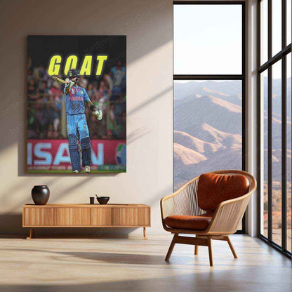 Virat Kohli GOAT Metal Poster – The King of Cricket Wall Art - TURTLEWINGS