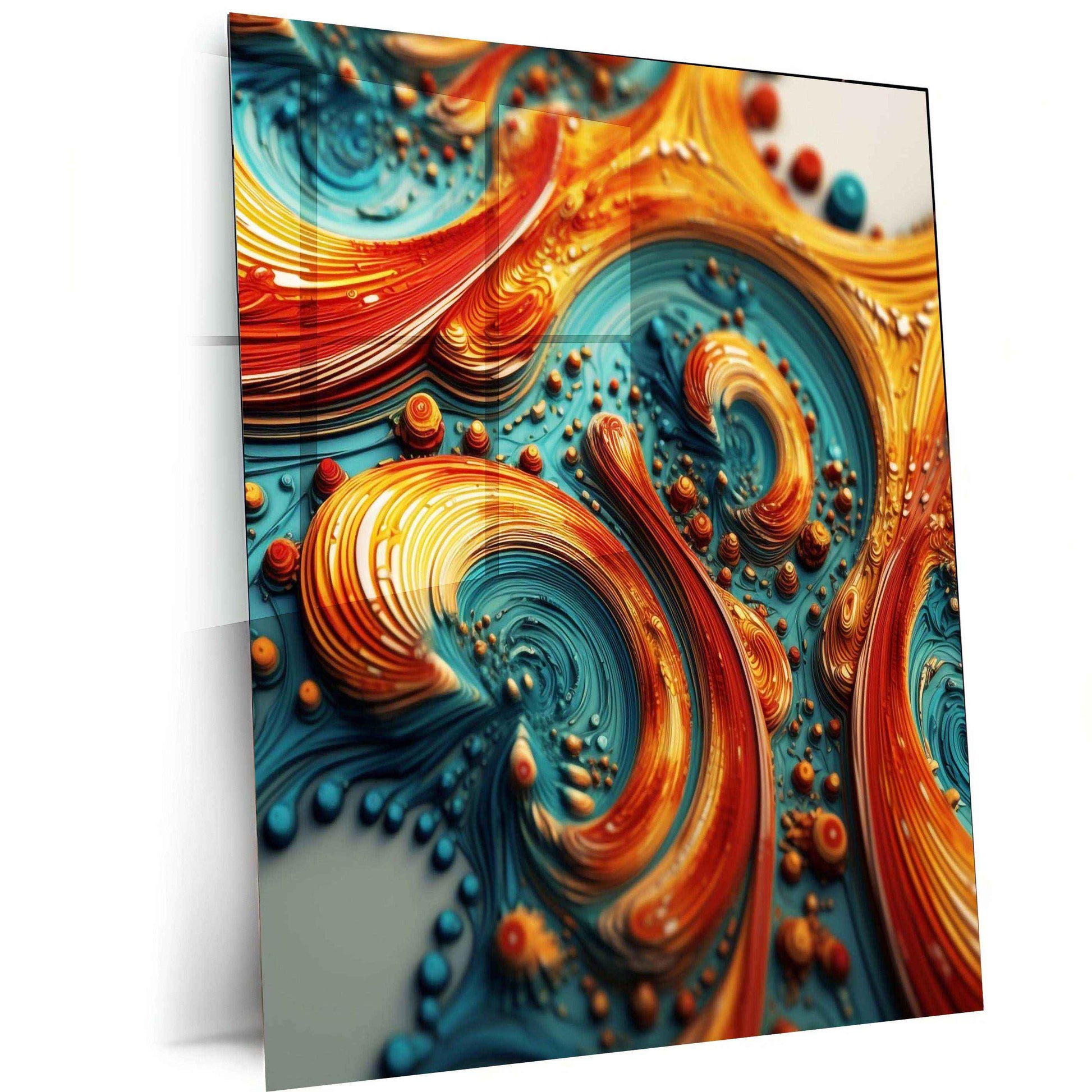 Abstract Art Metal Poster | Modern Wall Decor | Contemporary Aesthetic Artwork - TURTLEWINGS