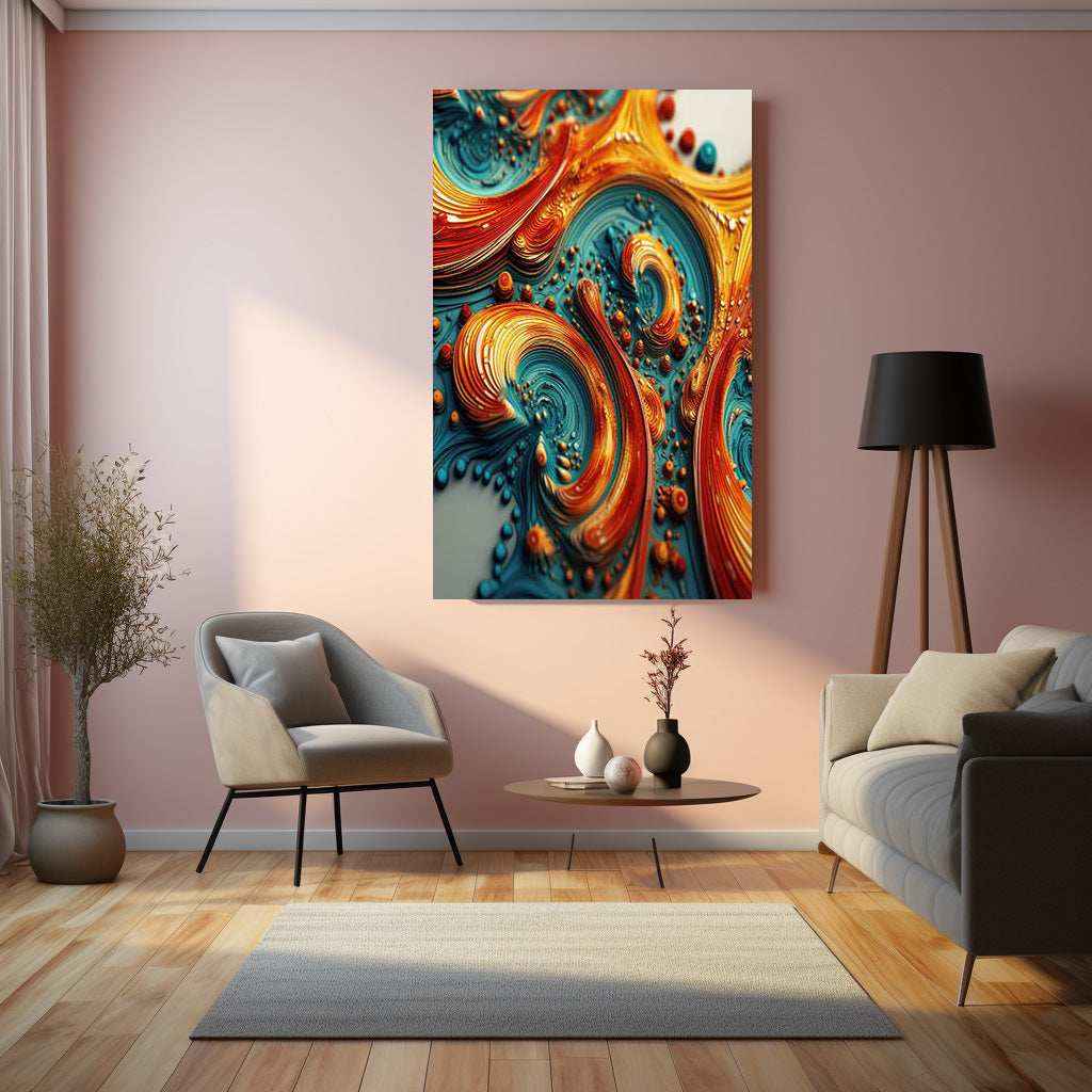 Abstract Art Metal Poster | Modern Wall Decor | Contemporary Aesthetic Artwork - TURTLEWINGS