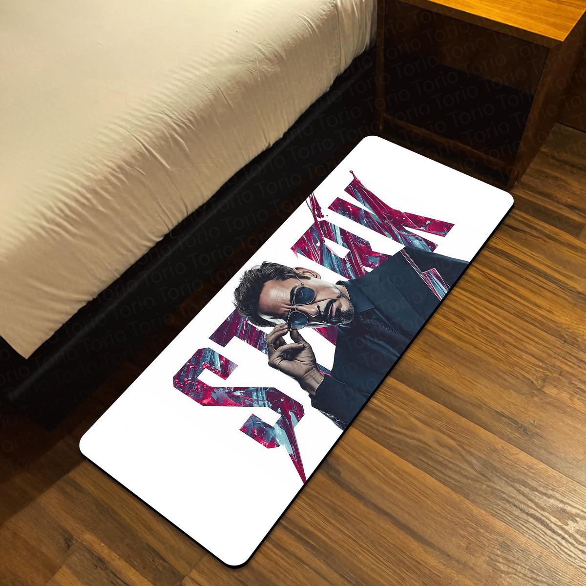 Tony Stark Iron Man Bedside Runner Flat Rug | Marvel Superhero Bedroom Runner Flat Rug for Gaming Room & Modern Decor