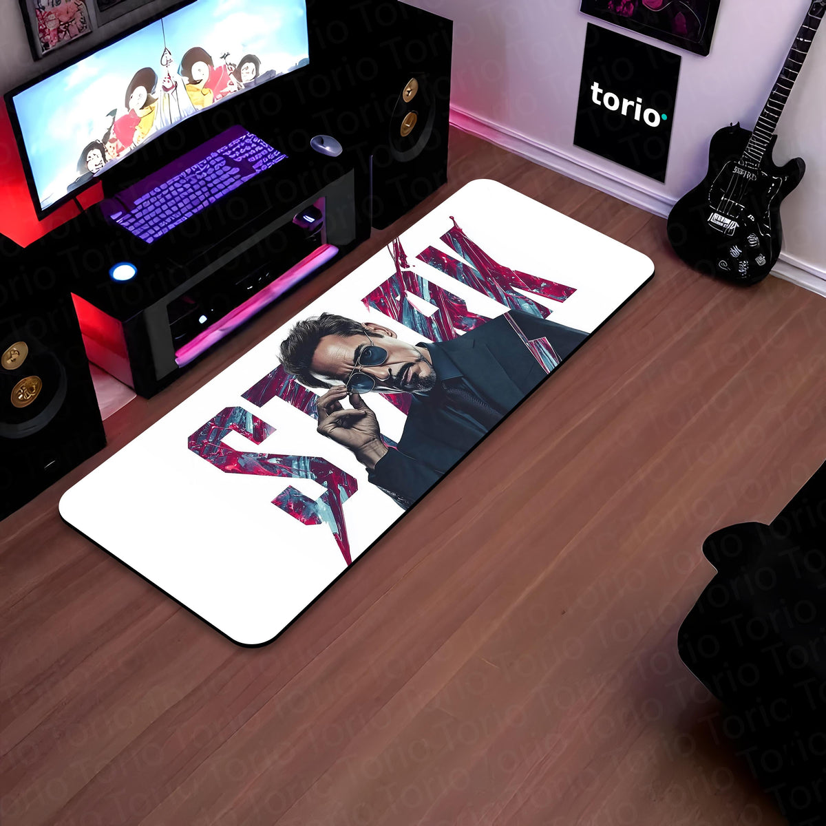 Tony Stark Iron Man Bedside Runner Flat Rug | Marvel Superhero Bedroom Runner Flat Rug for Gaming Room & Modern Decor