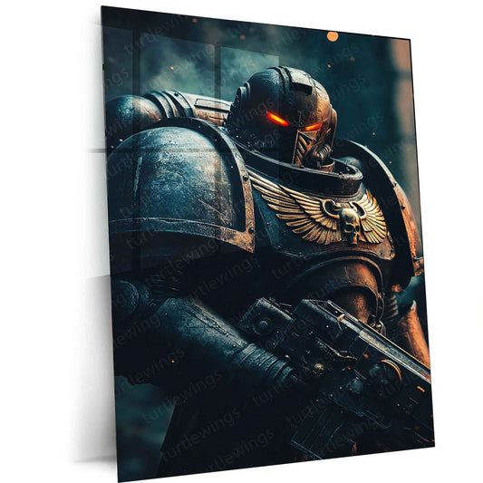 Warhammer Metal Poster | Epic Sci-Fi Fantasy Warrior Wall Art - TURTLEWINGS