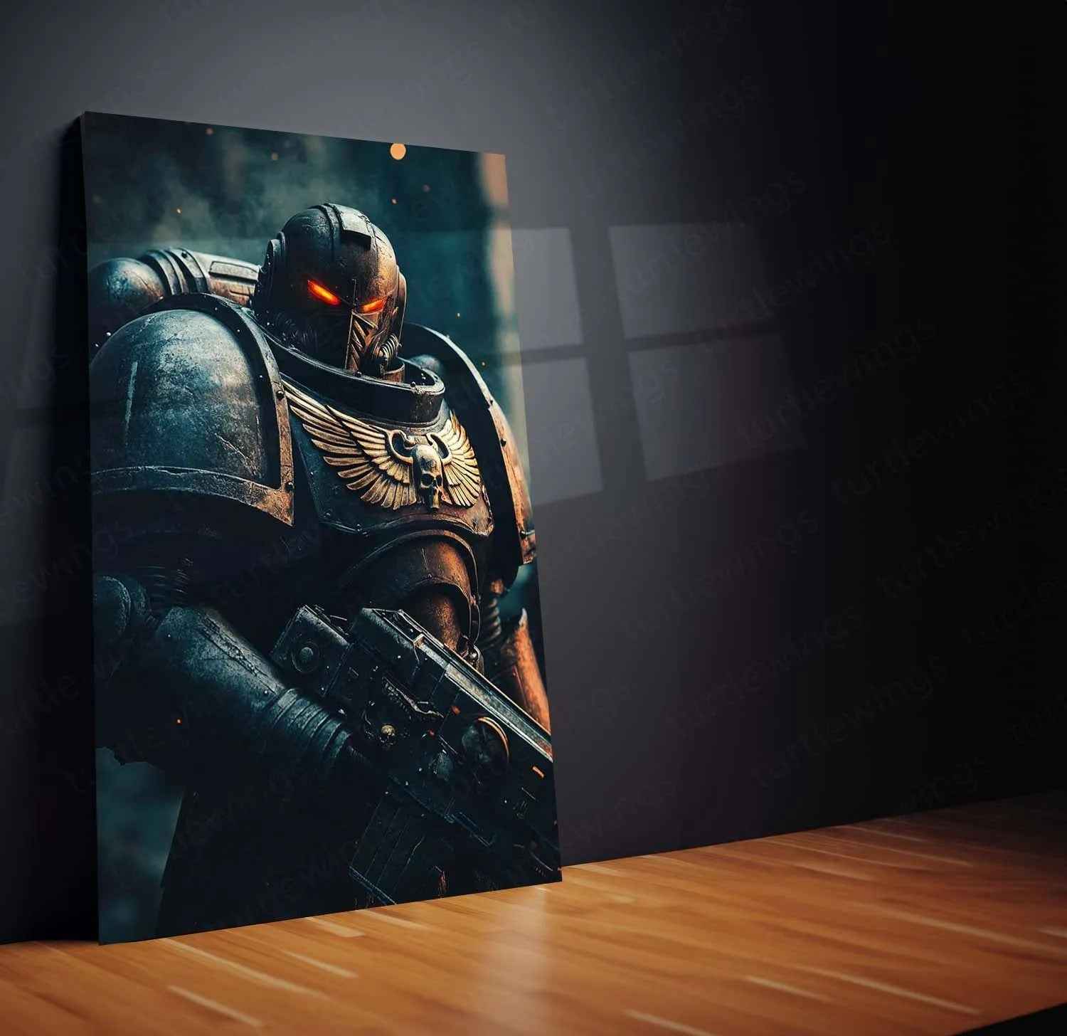 Warhammer Metal Poster | Epic Sci-Fi Fantasy Warrior Wall Art - TURTLEWINGS