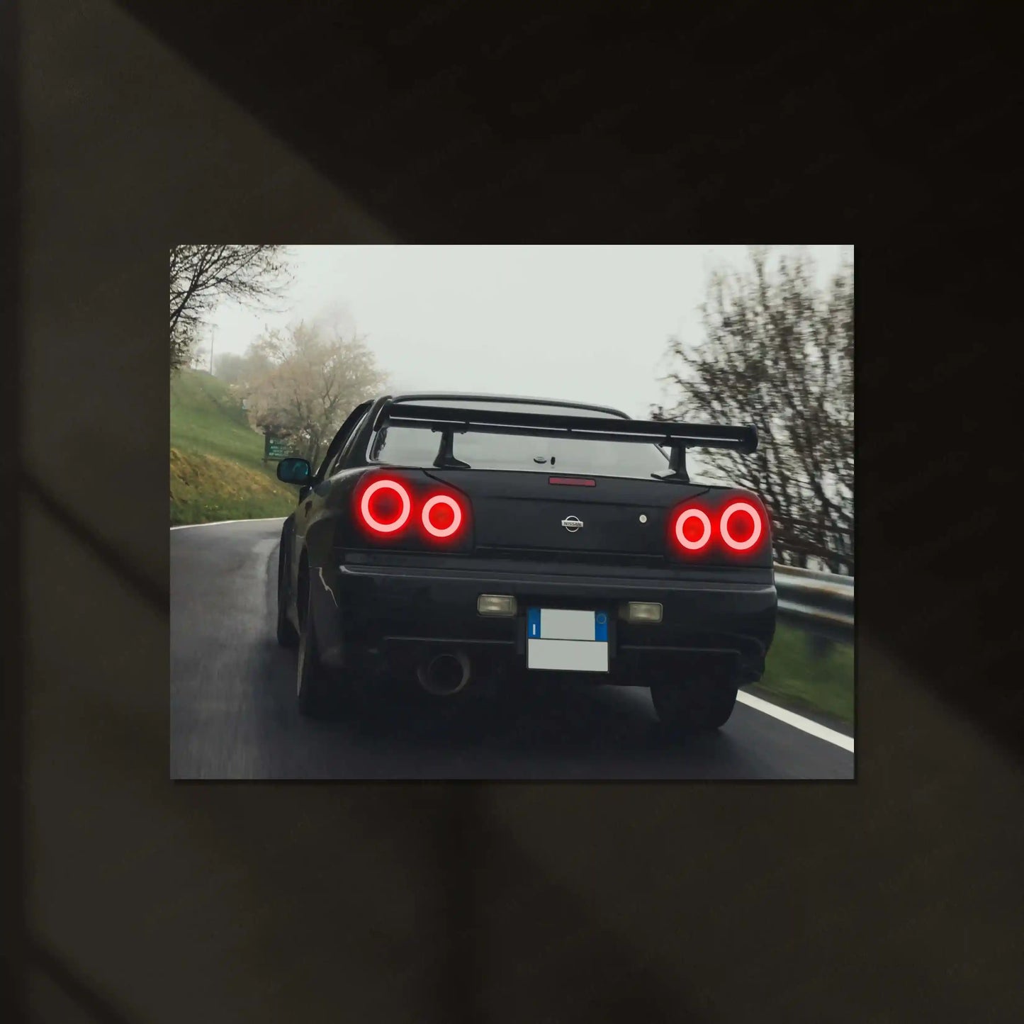 LED | 🏁 Nissan Skyline GT-R R34 Neon LED Metal Poster | JDM Legend Wall Art | Street Racer Glow Decor 01 - TURTLEWINGS