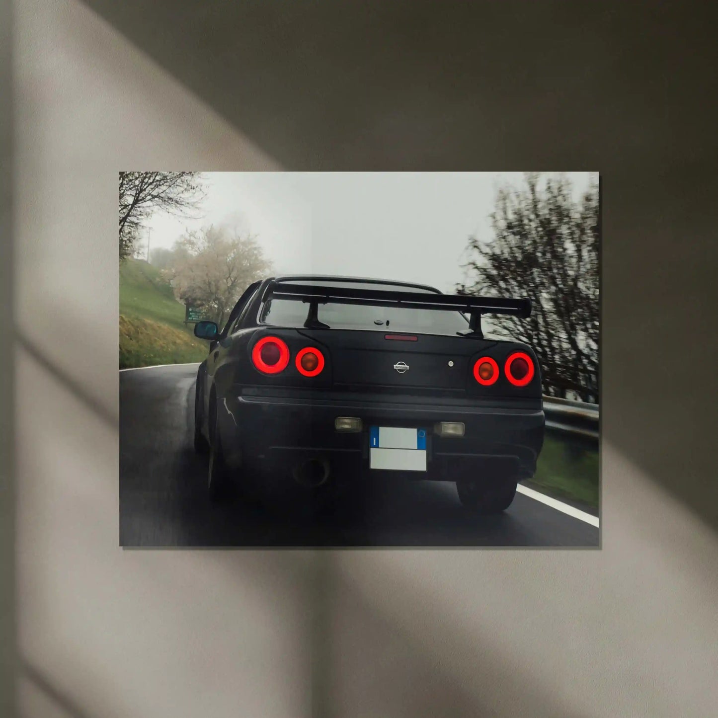 LED | 🏁 Nissan Skyline GT-R R34 Neon LED Metal Poster | JDM Legend Wall Art | Street Racer Glow Decor 01 - TURTLEWINGS