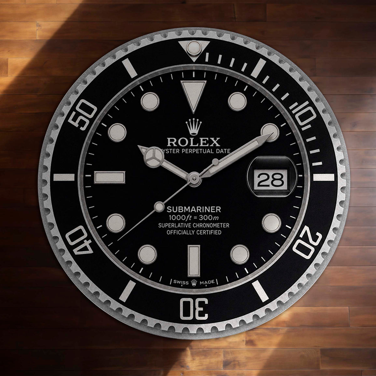 Rolex Submariner Dial Round Flat Rug | Luxury Dive Watch Dial Flat Rug | Premium Diver Watch Round Floor Decor