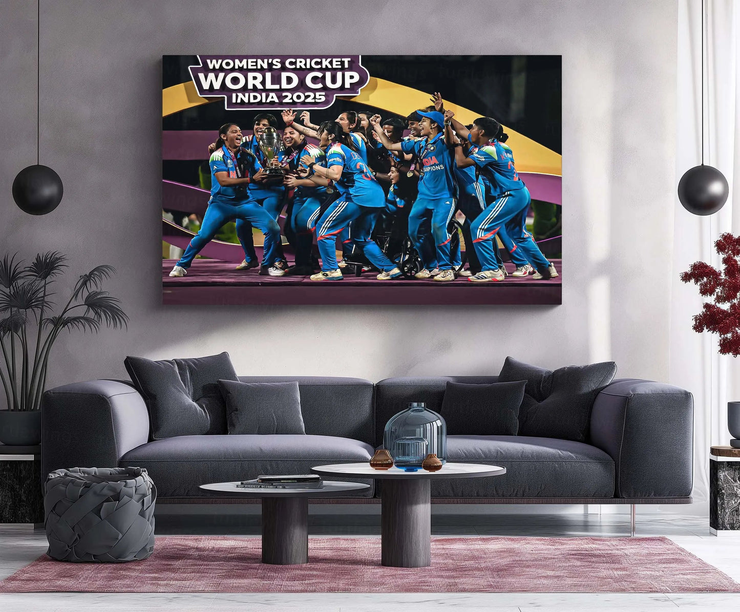India Women’s Cricket Team – ICC Women’s World Cup 2025 Champions Trophy Celebration | Limited Edition Metal Frame Poster - TURTLEWINGS