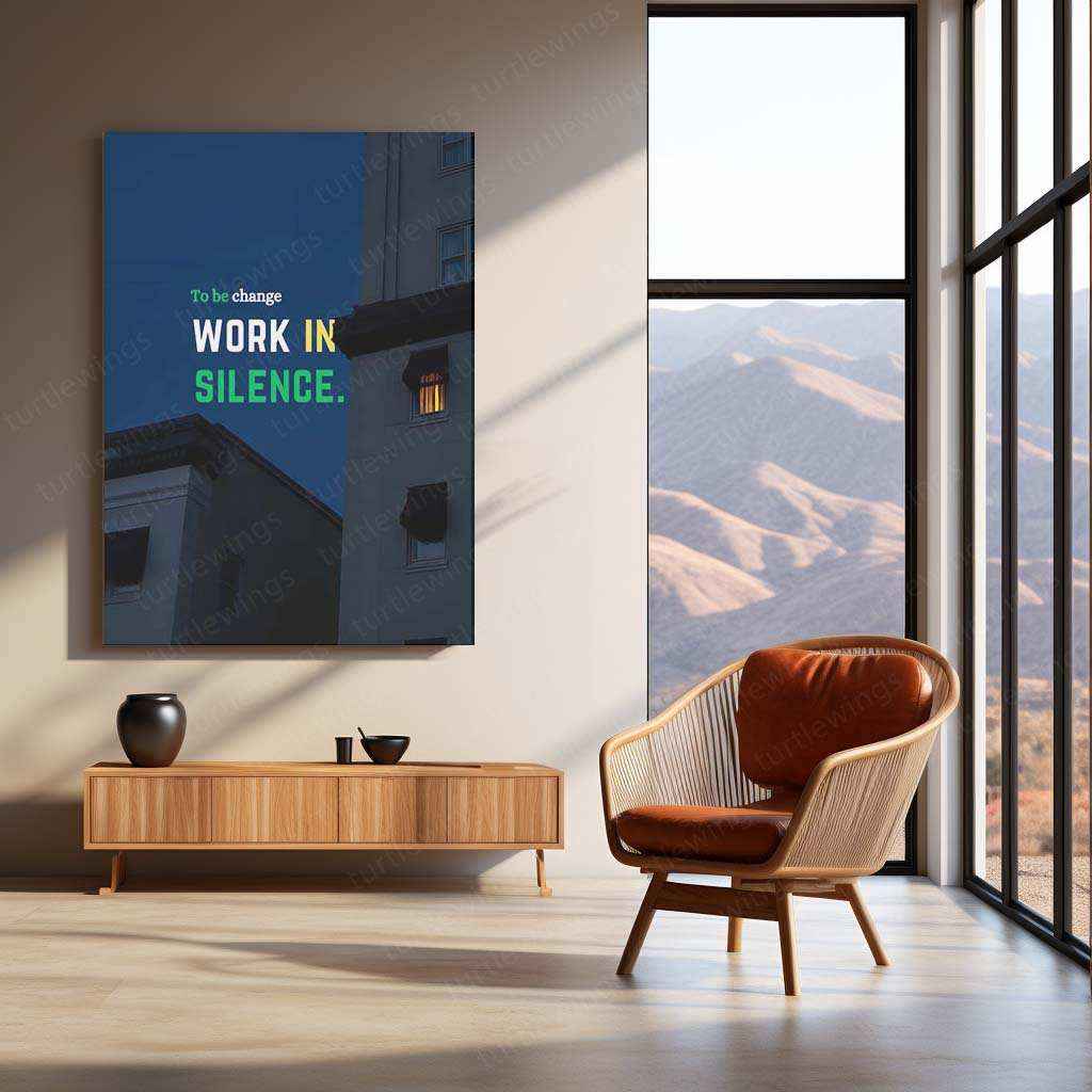 Work in Silence – Inspirational Motivational Poster - TURTLEWINGS