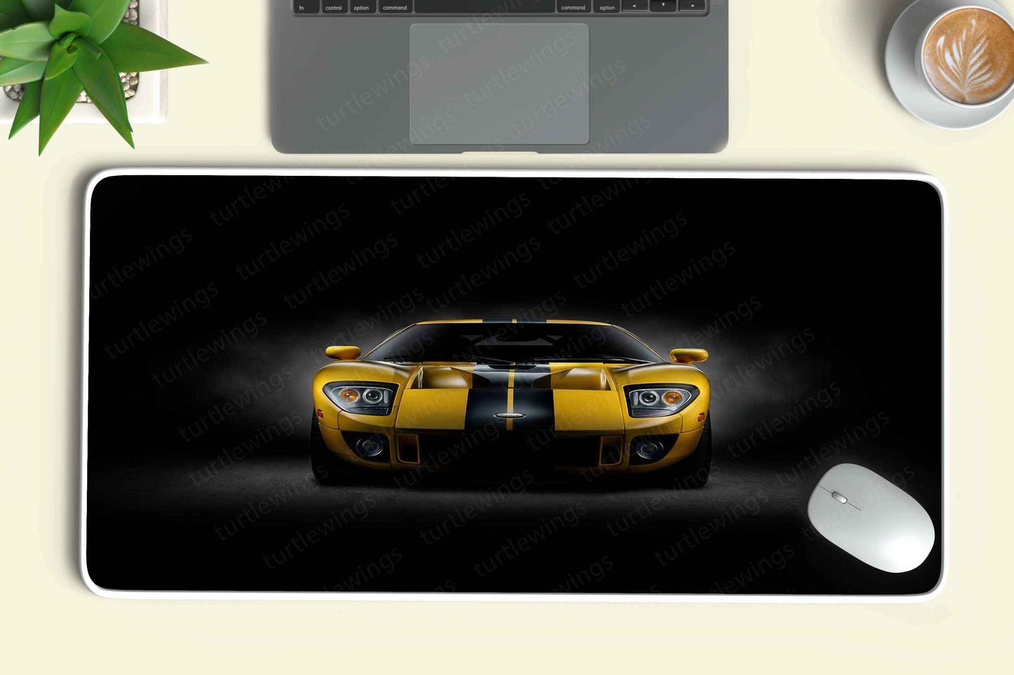 Yellow Ford GT 2005 MS Deskmat - TURTLEWINGS