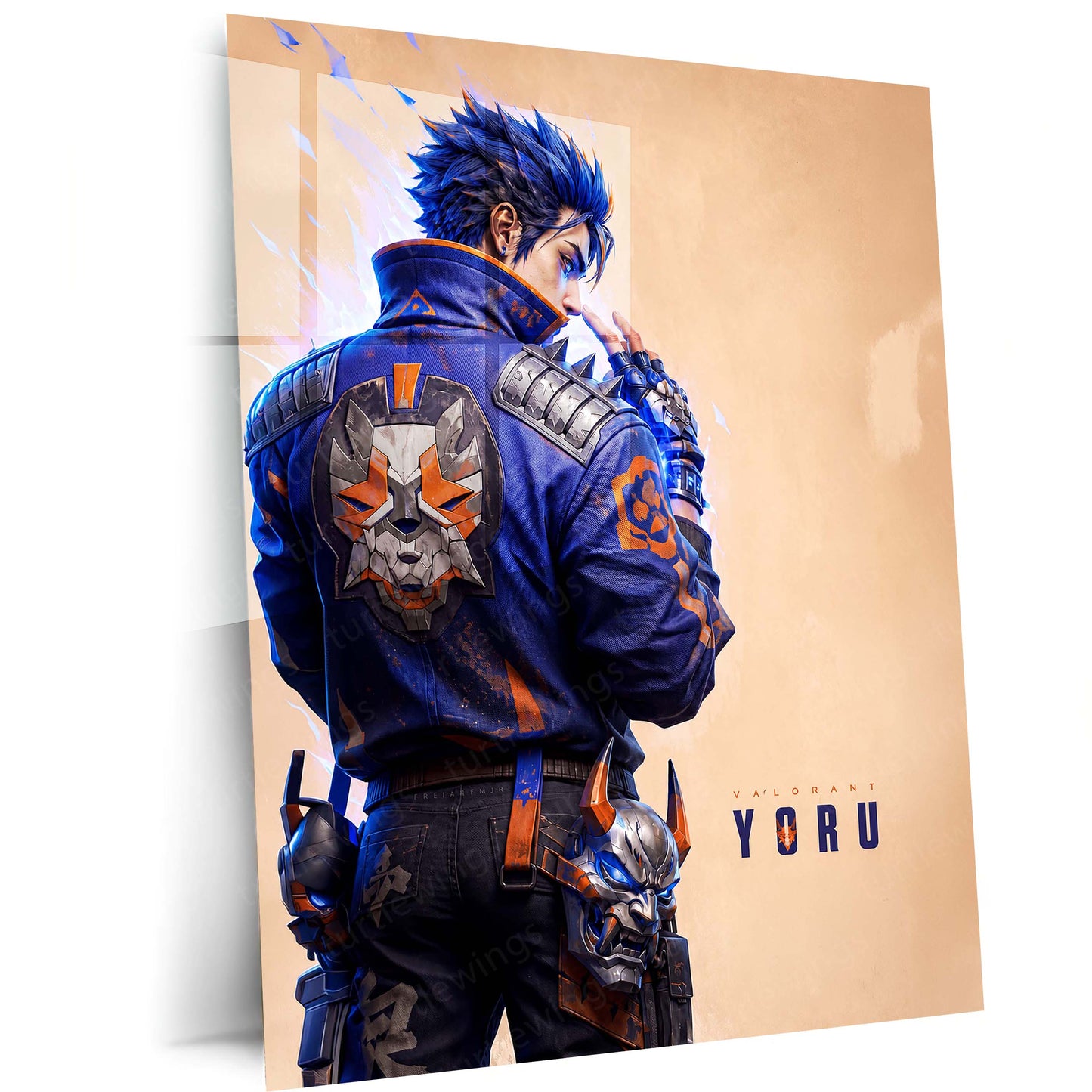 Game Metal Poster | Yoru – Rift Walker Metal Poster Valorant Inspired Wall Art | Dimension Power Gaming Metal Frame