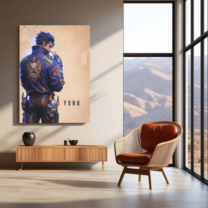 Game Metal Poster | Yoru – Rift Walker Metal Poster Valorant Inspired Wall Art | Dimension Power Gaming Metal Frame