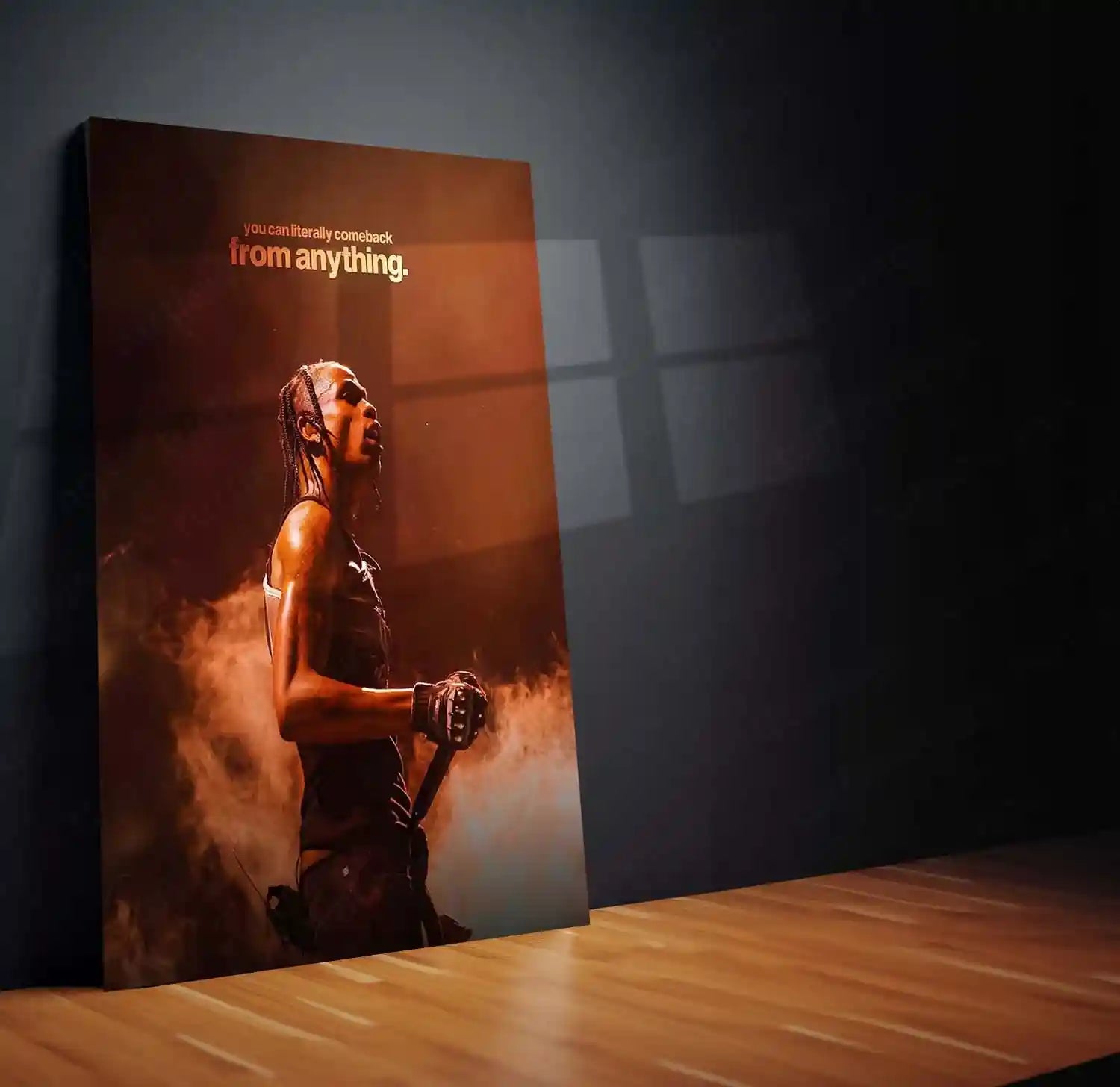 Quote Metal Poster | Travis Scott – You Can Literally Comeback From Anything Metal Frame Resilience & Redemption Energy Wall Art | Fearless Comeback Mindset Metal Poster - TURTLEWINGS