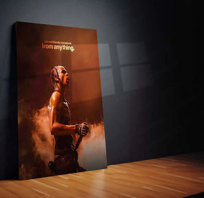 Quote Metal Poster | Travis Scott – You Can Literally Comeback From Anything Metal Frame Resilience & Redemption Energy Wall Art | Fearless Comeback Mindset Metal Poster - TURTLEWINGS