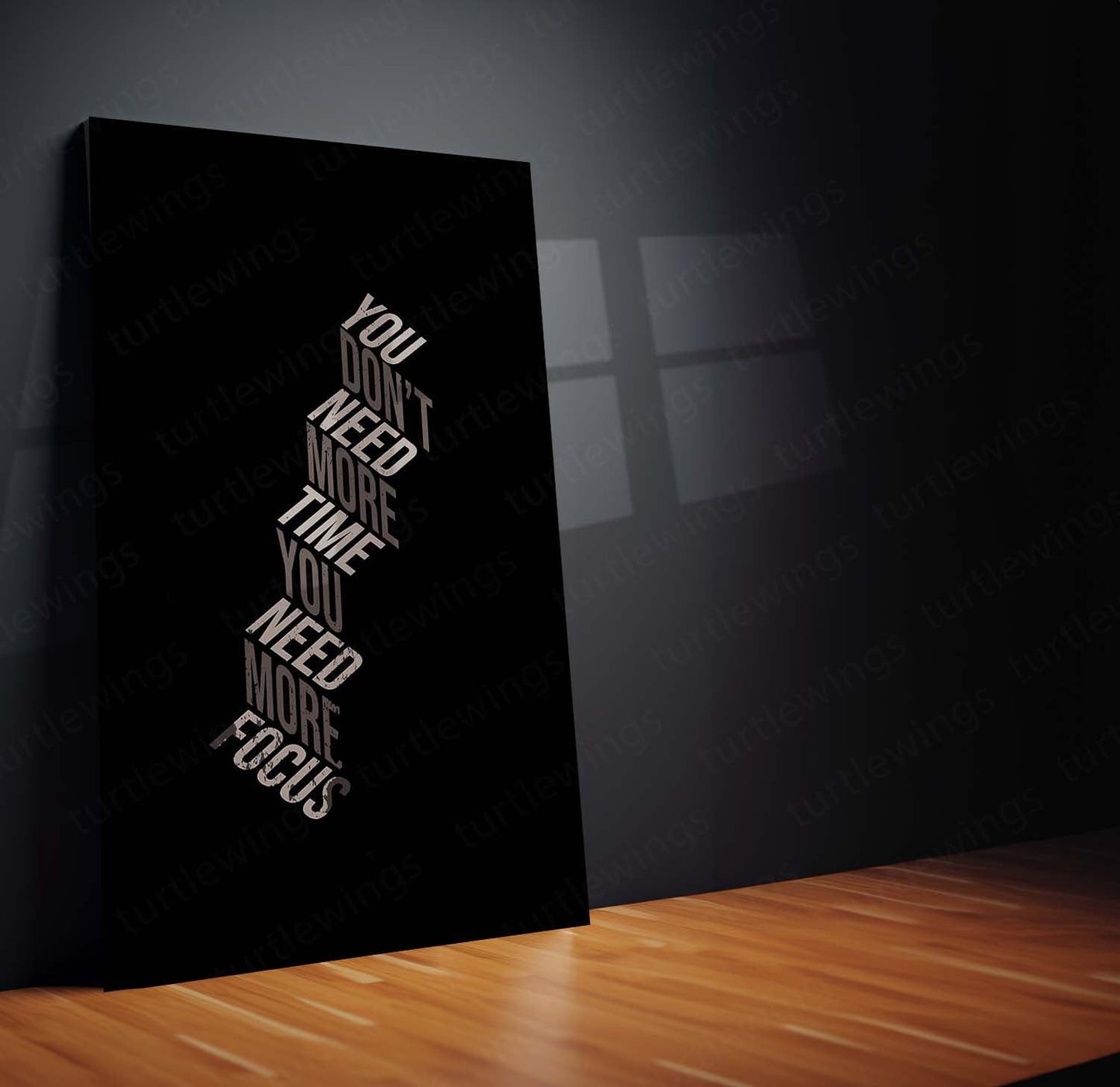 You Don’t Need More Time, You Need More Focus – Metal Frame | Sharp Productivity Quote Wall Art | Minimal Motivational Decor - TURTLEWINGS