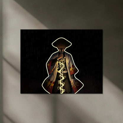 Demon Slayer Zenitsu Neon LED Metal Frame | Thunder Breathing Anime Poster | Kimetsu no Yaiba Wall Art - TURTLEWINGS