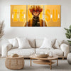 Anime Metal Poster Set of 3 | Zenitsu Agatsuma Minimalist Demon Slayer Triptych Wall Art