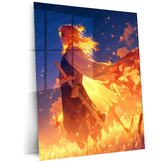 Anime Metal Poster | Zenitsu – Demon Slayer Metal Poster | Thunder Breathing Anime Wall Frame | Kimetsu no Yaiba Art - TURTLEWINGS