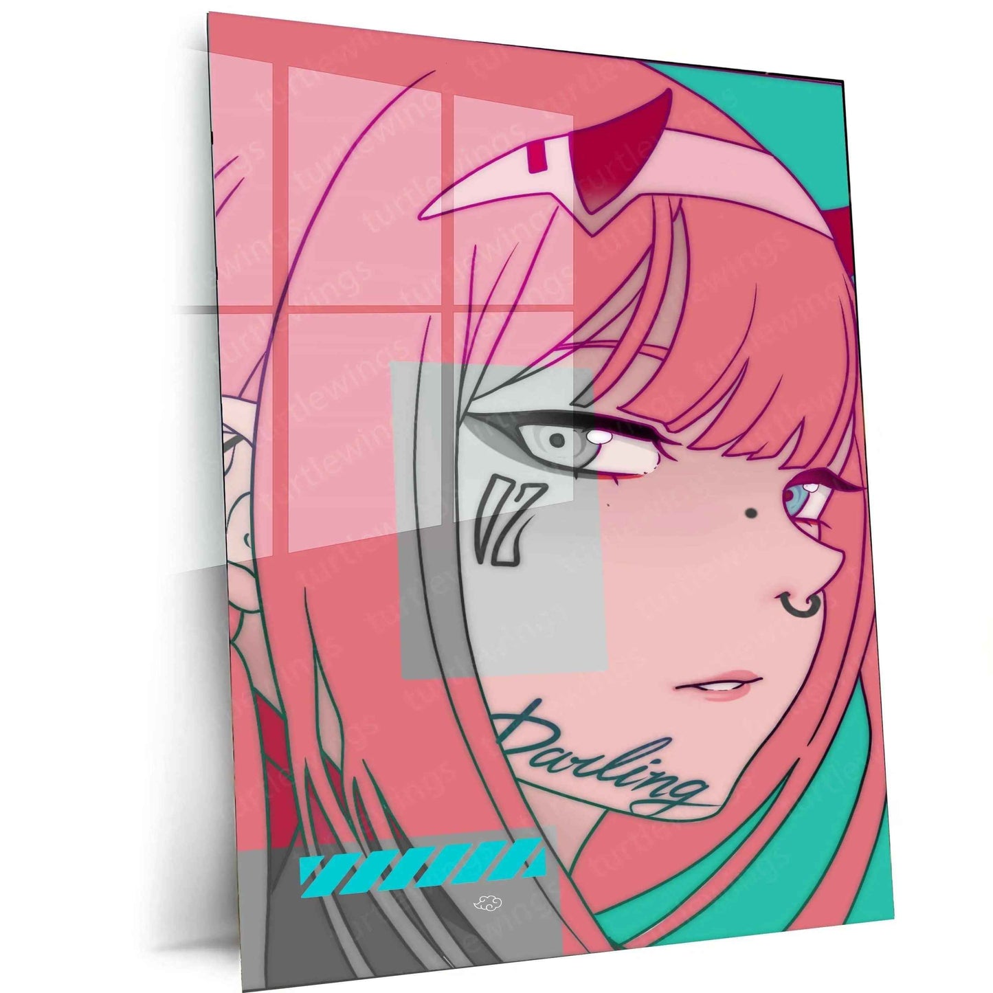 Zero Two Metal Poster – Darling in the Franxx Anime Wall Art - TURTLEWINGS